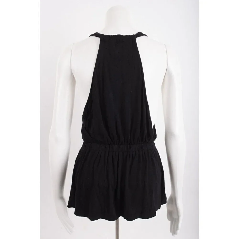Free People We The Free Womens Top Shirt Peplum Size S Black Racerback